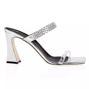 Giuseppe Zanotti Vanilla 85 Metallic Leather Mules